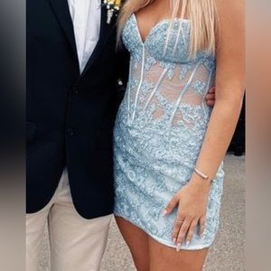 SHERRI HILL LACE CORSET DRESS 55110